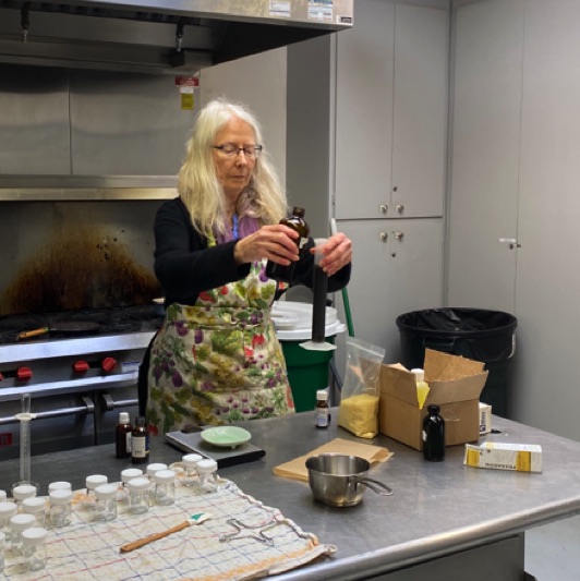 In the March workshop Jane demonstrated the art of making healing salves with essential oils.